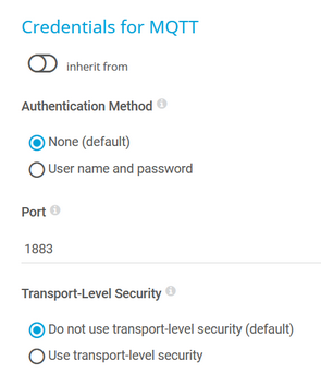 Credentials for MQTT